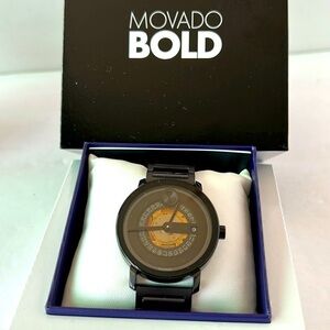 Brand New Men’s Movado Bold Black Stainless Steel.